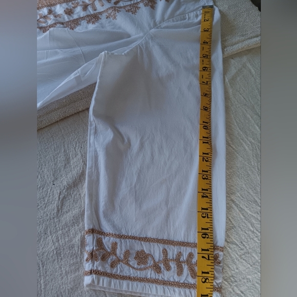 Embroidered White and Gold Men's Shirt - Picture 8 of 11